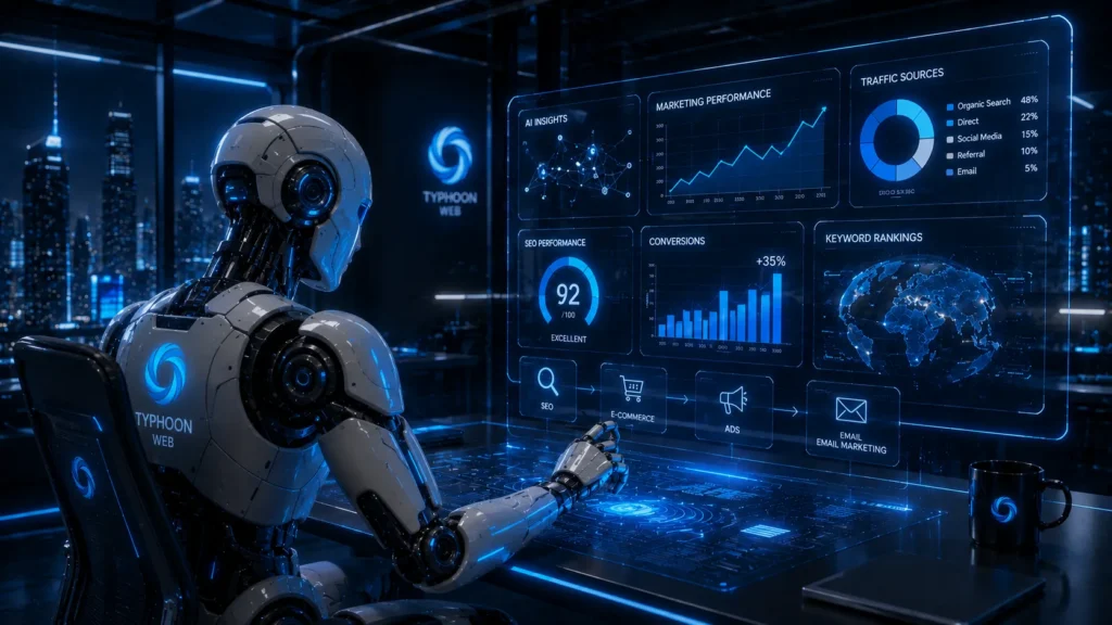 KI-gestützte Content-Strategie für SEO und digitales Marketing bei TyphoonWeb