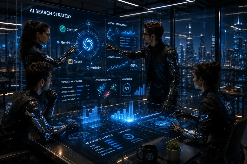 Team entwickelt datenbasierte GEO- und AI-Search-Strategie für ChatGPT, Gemini und Claude